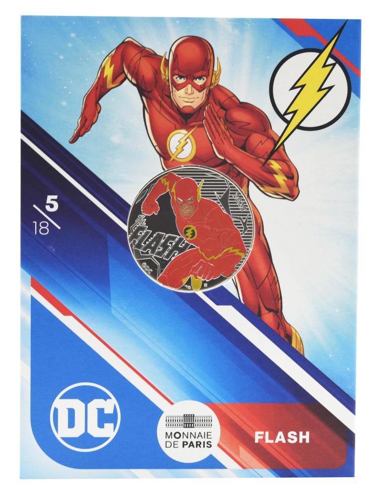 Коллекционная монета Франция 10 евро 2025 серебро UNC Комиксы DC-5/18-Flash-Флэш (М24205)