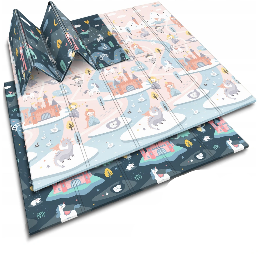 Розвиваючий килимок NK-340 Nukid o двосторонній складаний з нековзними виступами 200х180х1 см(734002)