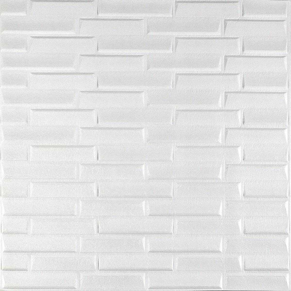 Панель самоклеящаяся 3D кладка 031 770х700х5мм Белый (SW-00000167)