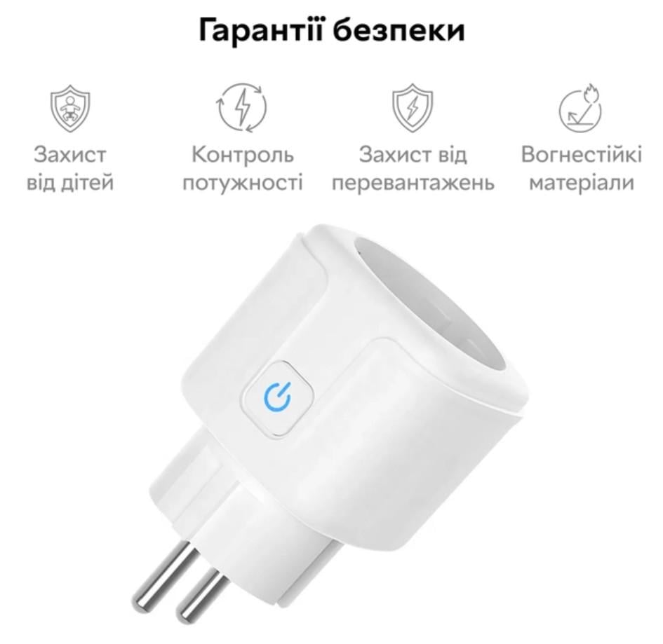 Розумна розетка Zigbee 3.0 з ватметром Tuya/Smart Life 16А - фото 3 Розумна розетка Zigbee 3.0 з ватметром Tuya/Smart Life 16А - фото 3