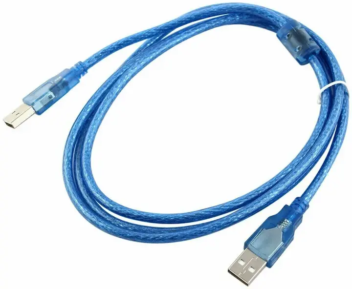 Кабель USB папа-папа 1,5 м 1 Прозрачный/Синий (00256)