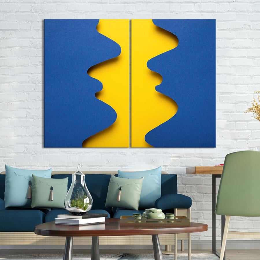 Картина Жёлто-синяя абстракция 165x122 см (2058-2)