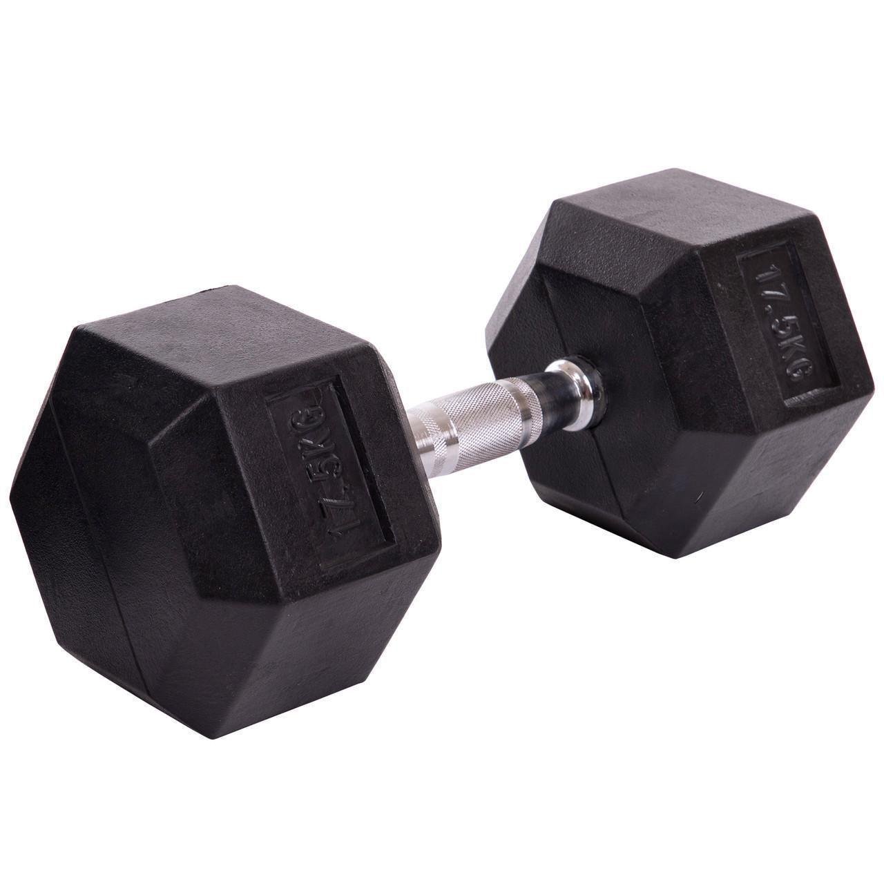 Гантель цельная SP-Planeta LN-1205-17_5 шестигранная гексагональная обрезиненная 17,5 кг (2532853963) - фото 1 Гантель цельная SP-Planeta LN-1205-17_5 шестигранная гексагональная обрезиненная 17,5 кг (2532853963) - фото 1