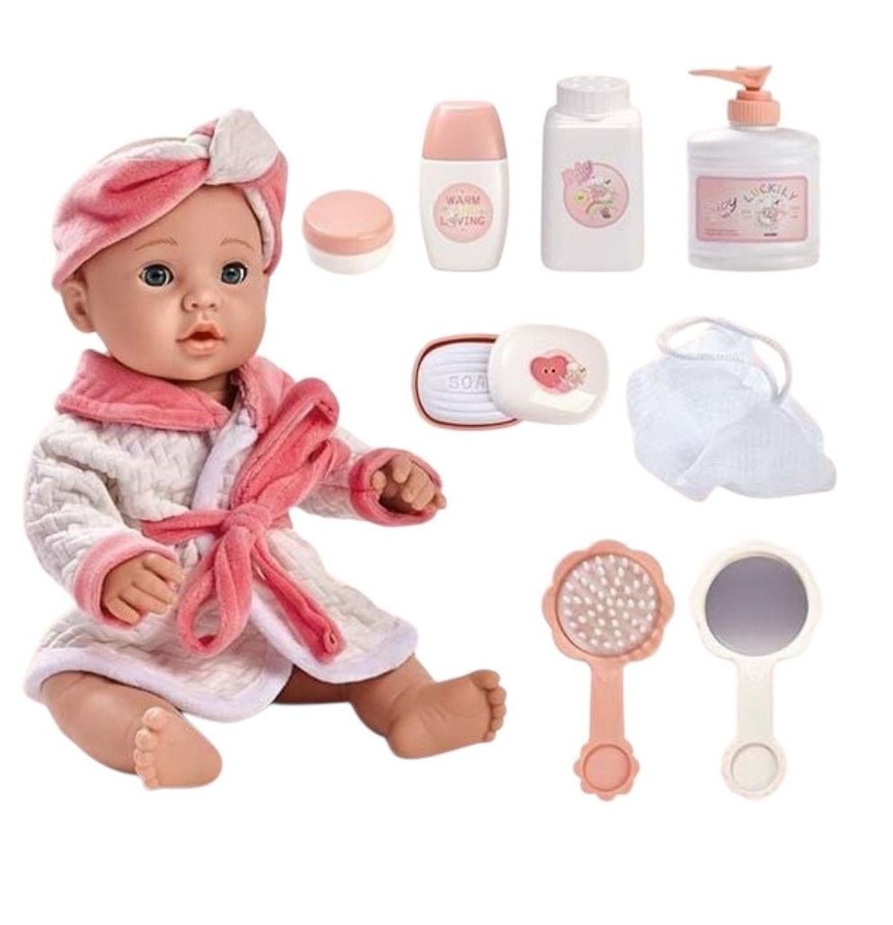 Пупс Baby Doll 40 см пустушка закриває очі/пляшечка/посуд (W16 T-04 C) Пупс Baby Doll 40 см пустушка закриває очі/пляшечка/посуд (W16 T-04 C)
