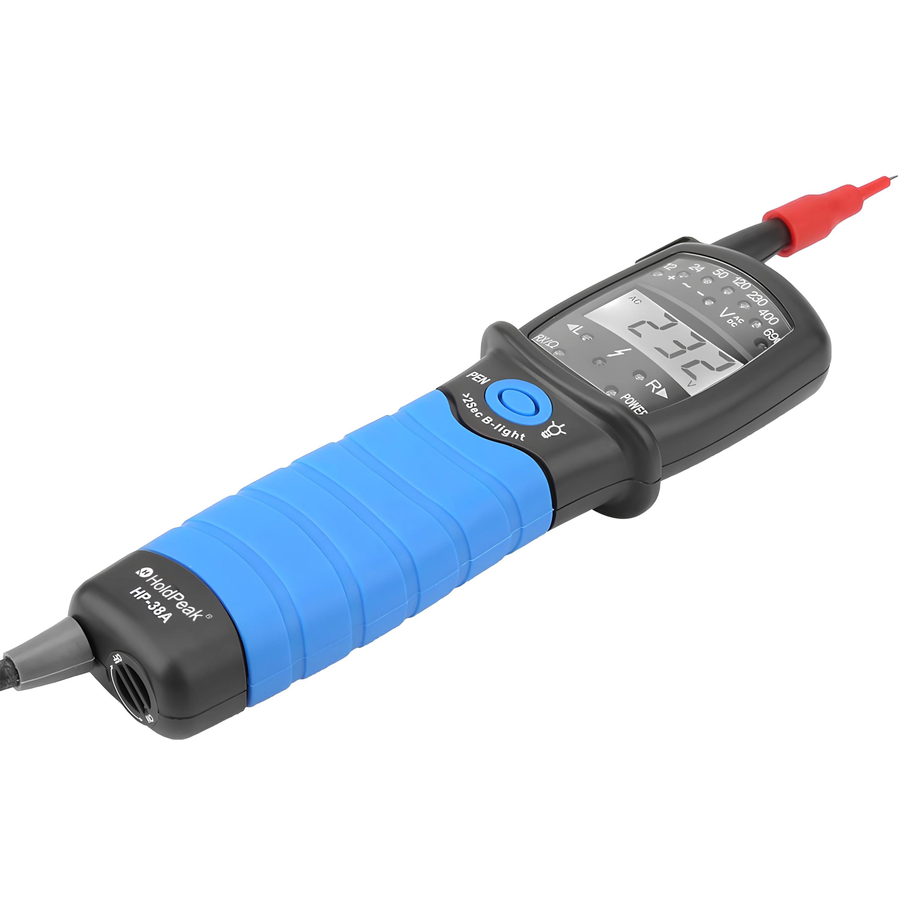 Мультиметр-двополюсний тестер напруги цифровий HoldPeak HP-38A LED 2000 відліків 7В-690 В AC/DC IP64 - фото 6 Мультиметр-двополюсний тестер напруги цифровий HoldPeak HP-38A LED 2000 відліків 7В-690 В AC/DC IP64 - фото 6