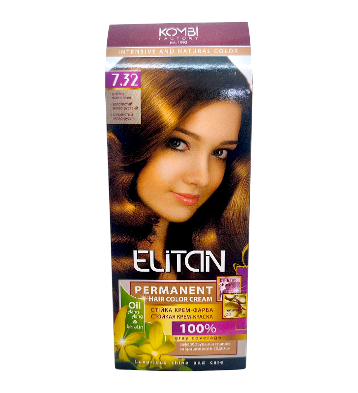 Крем-краска стойкая ELITAN Intensive 7.32 Золотистый тепло-русый