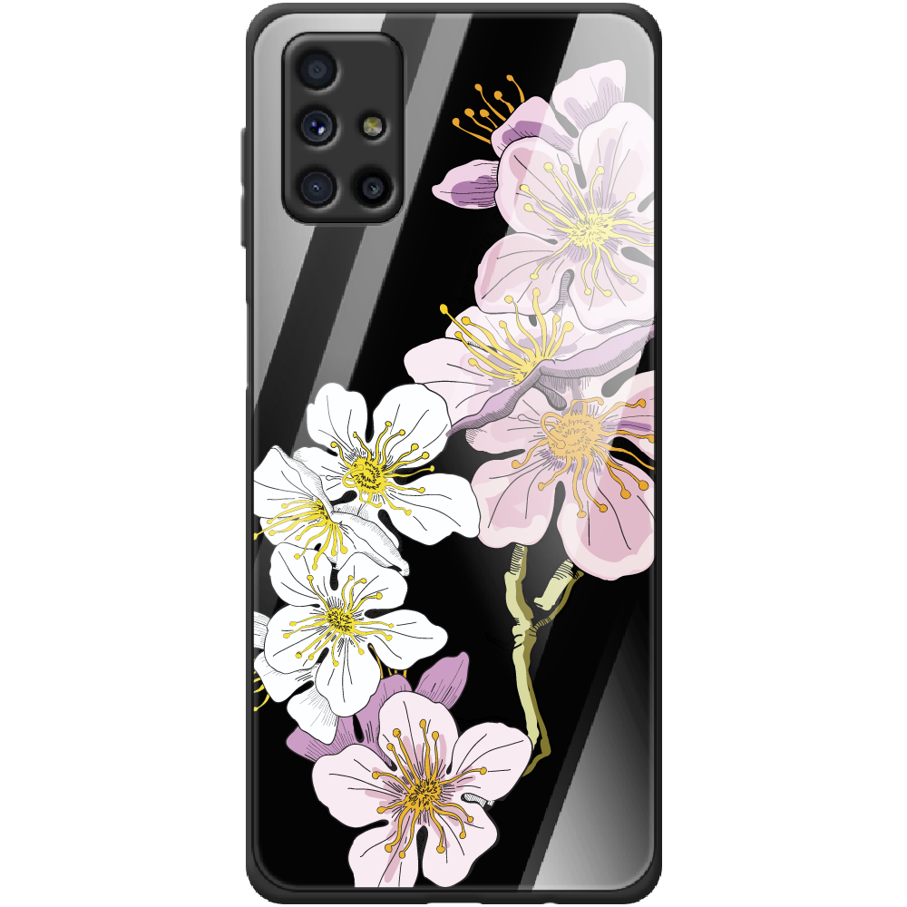 Чехол Boxface Samsung M515 Galaxy M51 Cherry Blossom Черный силикон со стеклом (40937-cc4-41436) - фото 1