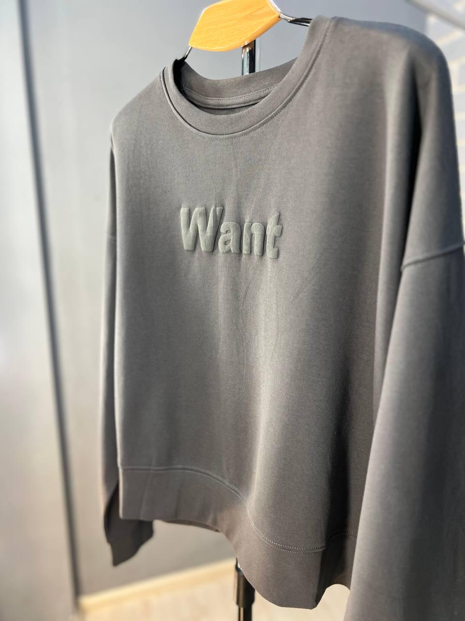 Світшот жіночий U S 293 WANT широкий попереду OS Графітовий (1514) - фото 8