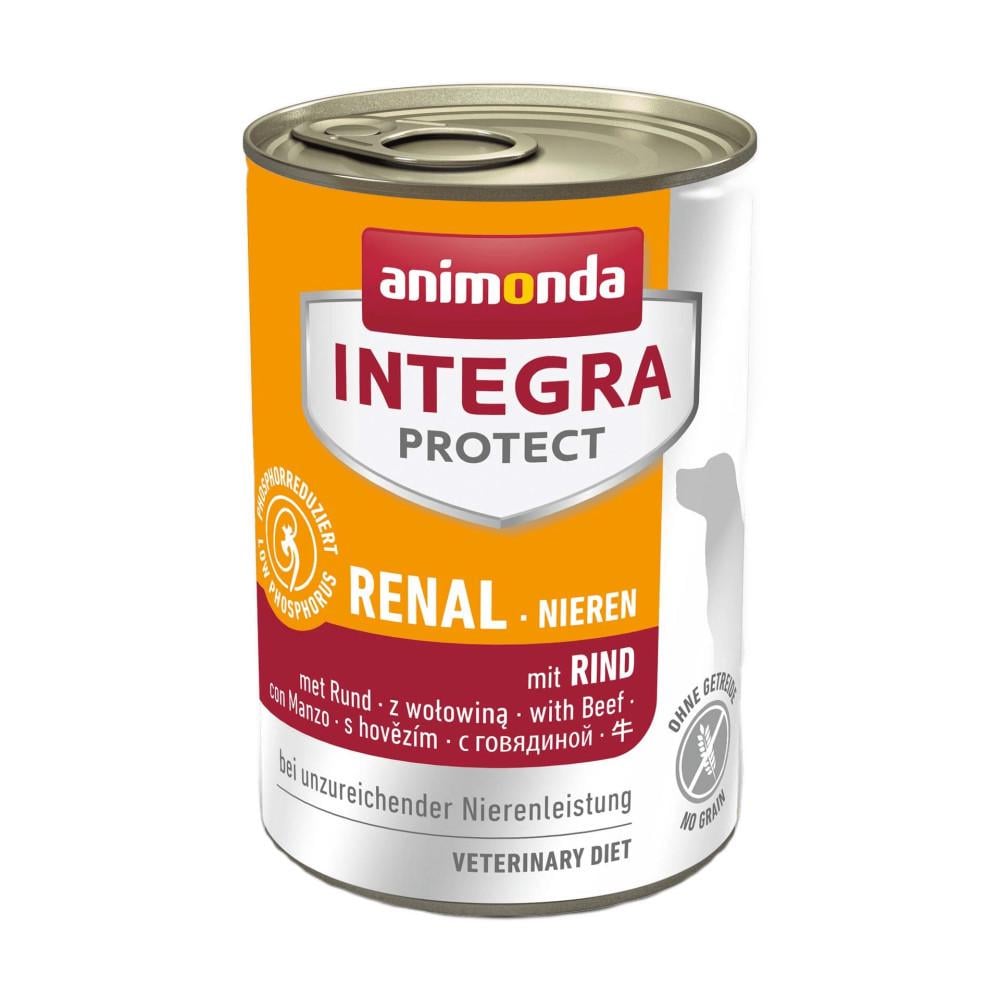 Корм ветеринарный влажный Integra Protect Renal with Beef для собак при болезнях почек моно говядина 400 г (4017721864046)