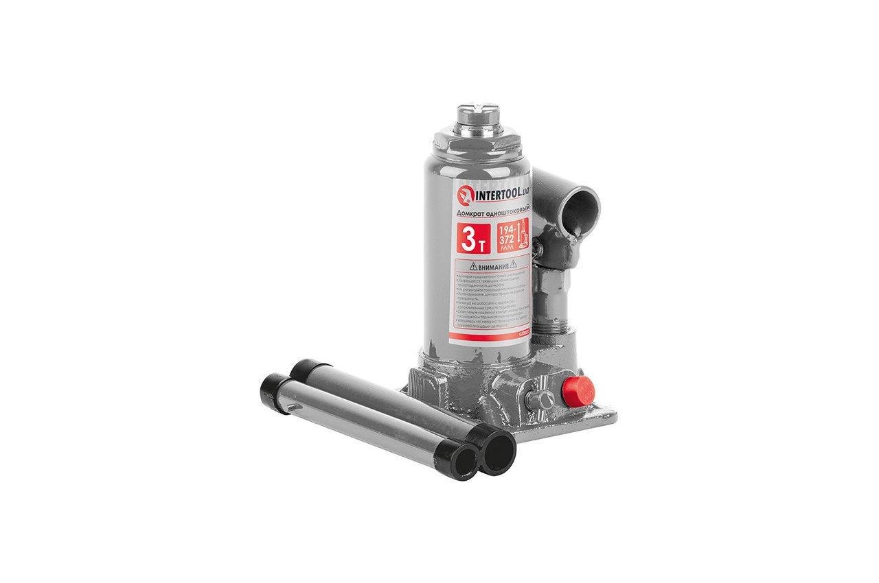 Домкрат гідравлічний Intertool GT0022 одноштоковий 3 т х 350 мм (17714006)
