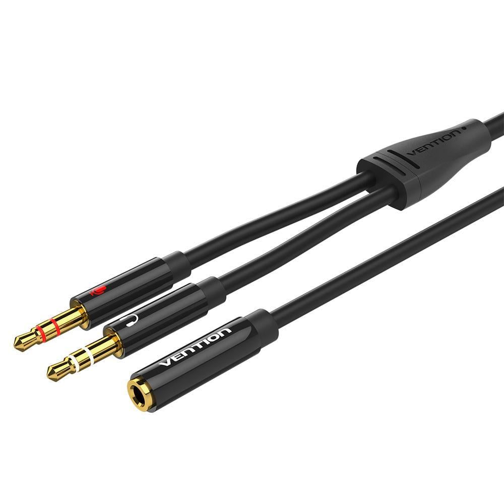 Кабель-разветвитель Vention 2х3,5 мм/3,5 мм 0,3 м Черный (BHDBY)