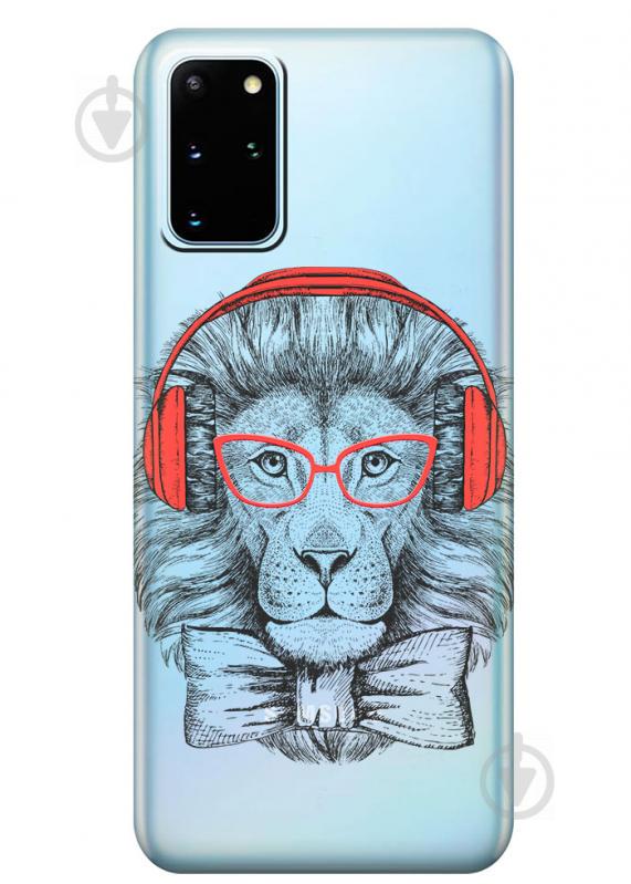 Прозрачный силиконовый чехол iSwag для Samsung Galaxy S20 Plus Лев (M1122)