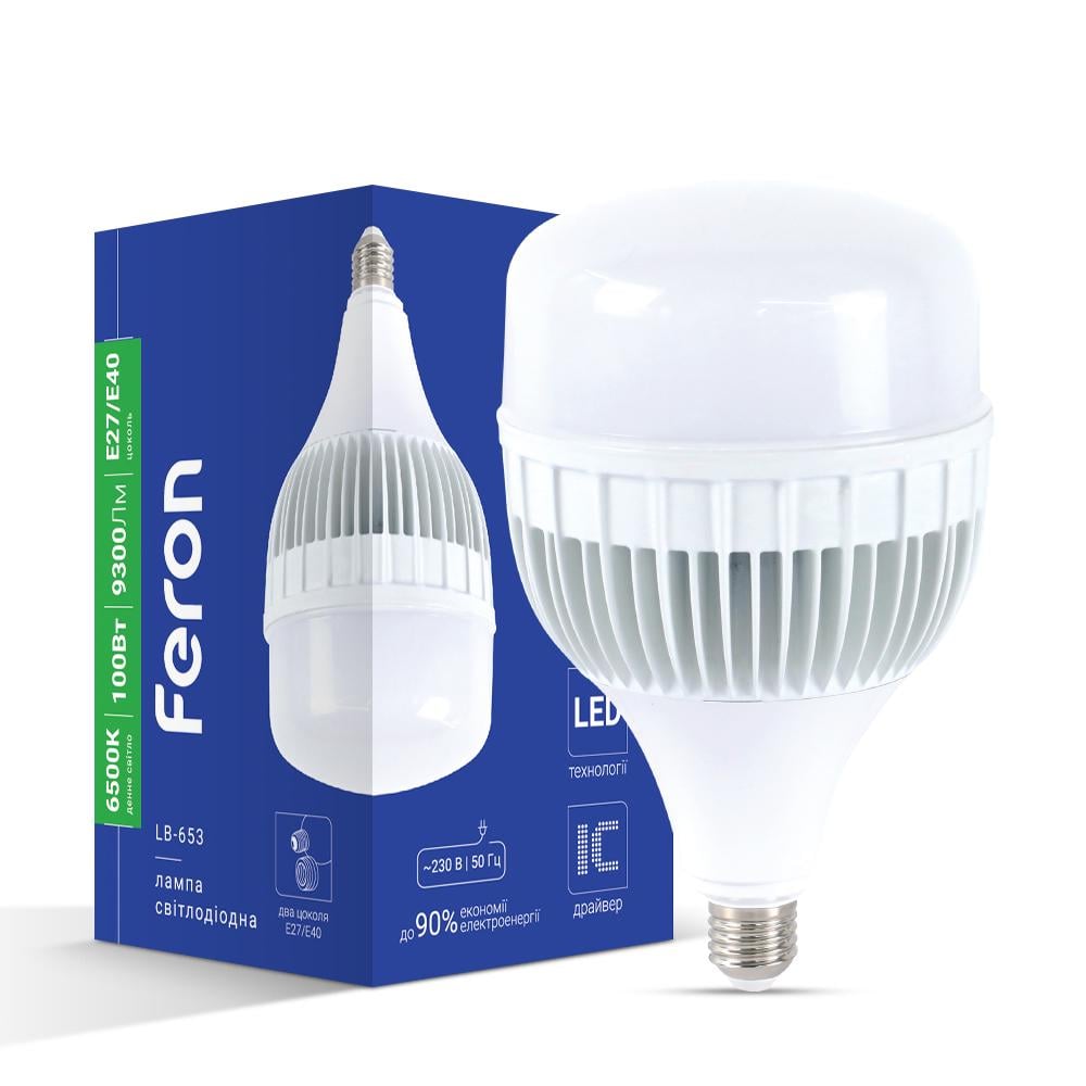 Светодиодная лампа Feron LB-653 100 Вт Е27-E40 6500K (16066)