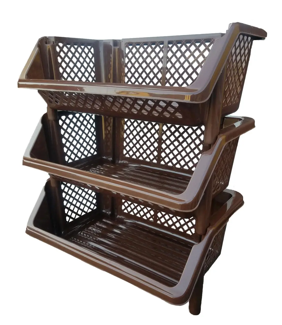 Этажерка универсальная ПолимерАгро на 3 секции Коричневый (2451-К) Этажерка универсальная ПолимерАгро на 3 секции Коричневый (2451-К)