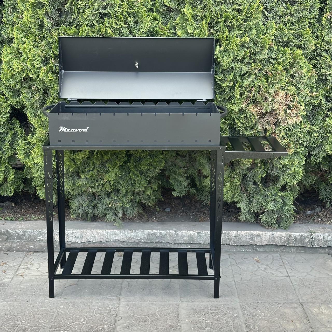 Мангал-барбекю Metalzavod Прометей на 12 шампурів 3 мм на дровниці 146,2х36,7х106,5 см (MBD12-3R-T) - фото 6 Мангал-барбекю Metalzavod Прометей на 12 шампурів 3 мм на дровниці 146,2х36,7х106,5 см (MBD12-3R-T) - фото 6