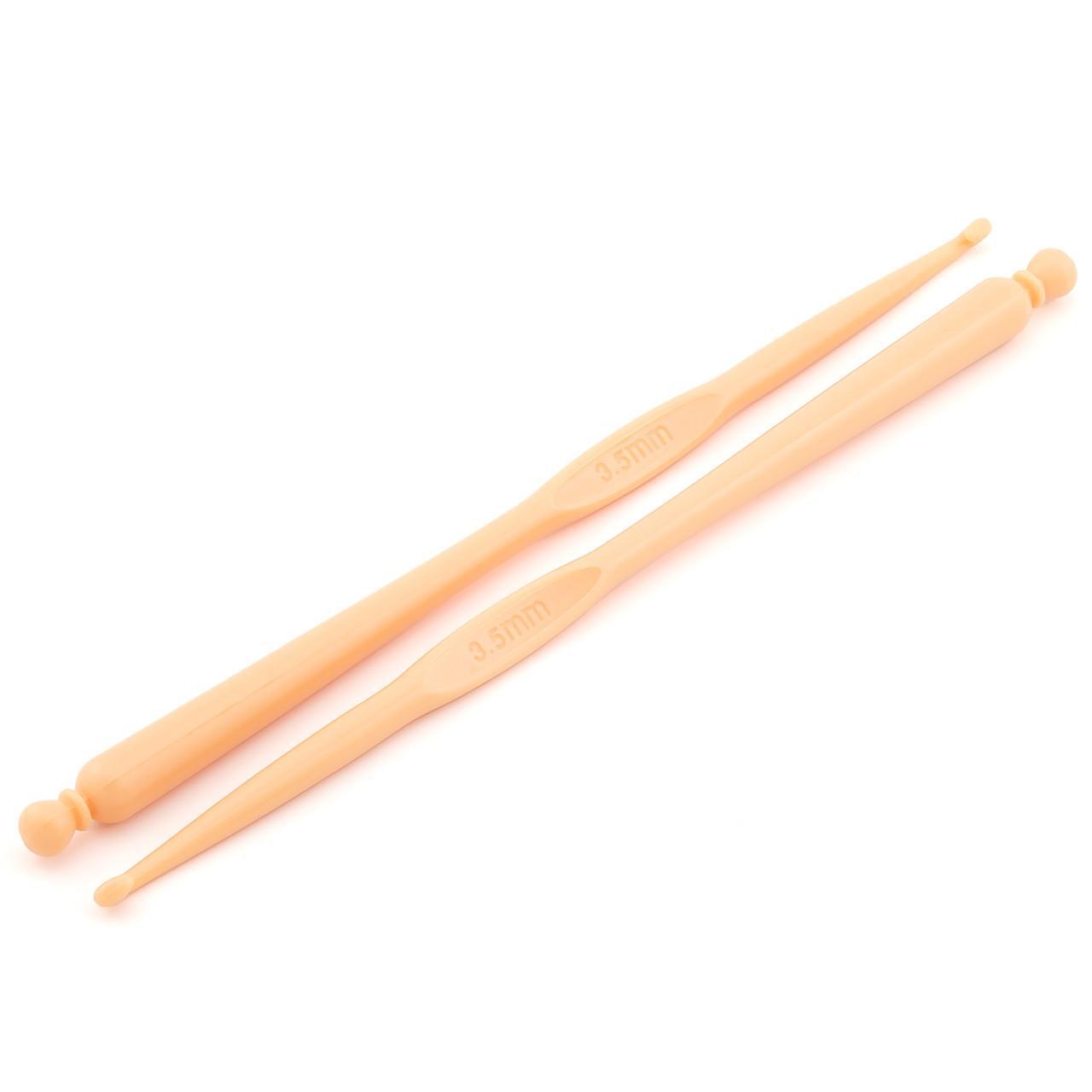 Крючок для вязания пластиковый 3,5 мм 1 шт. Коралловый (ВФ0035п26)