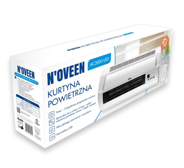 Воздушная завеса тепловая Noveen HC2000 LED Белый (29228010) - фото 3 Воздушная завеса тепловая Noveen HC2000 LED Белый (29228010) - фото 3