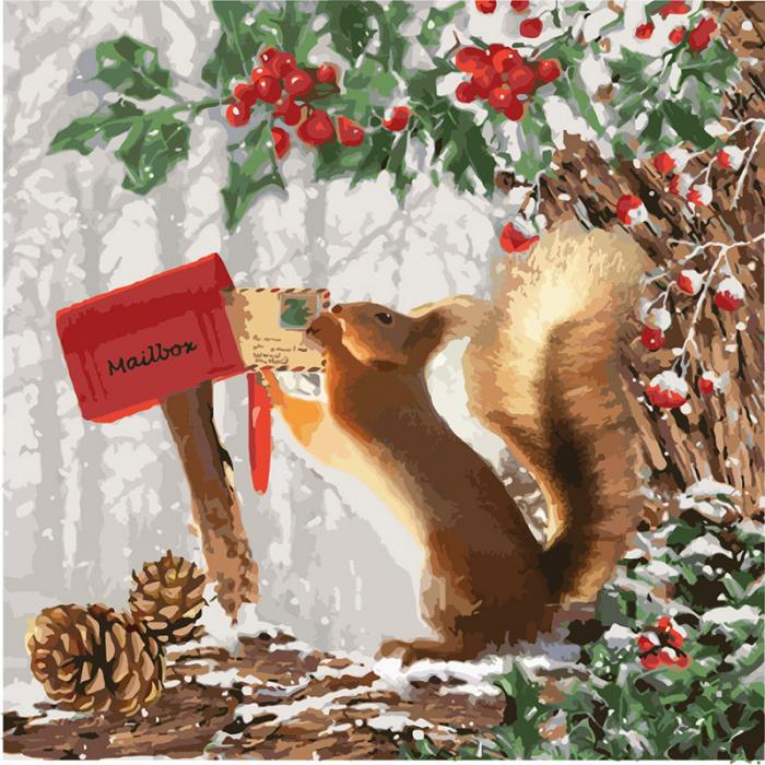 Картина по номерам Ideyka Животные птицы маленькое бельчатко кно4095 40x40 см (MTT-119690)