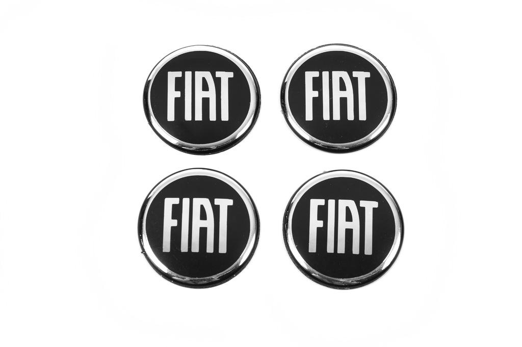 Наклейки на колпачки 54 мм Davs Auto для Fiat черный металл