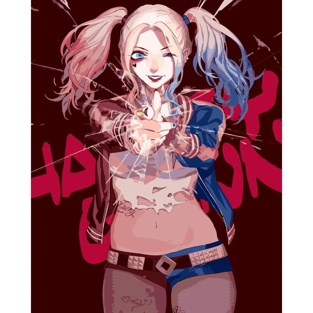 Картина по номерам Strateg Премиум Анимешна Харли Квин 40х50 см (GS532)