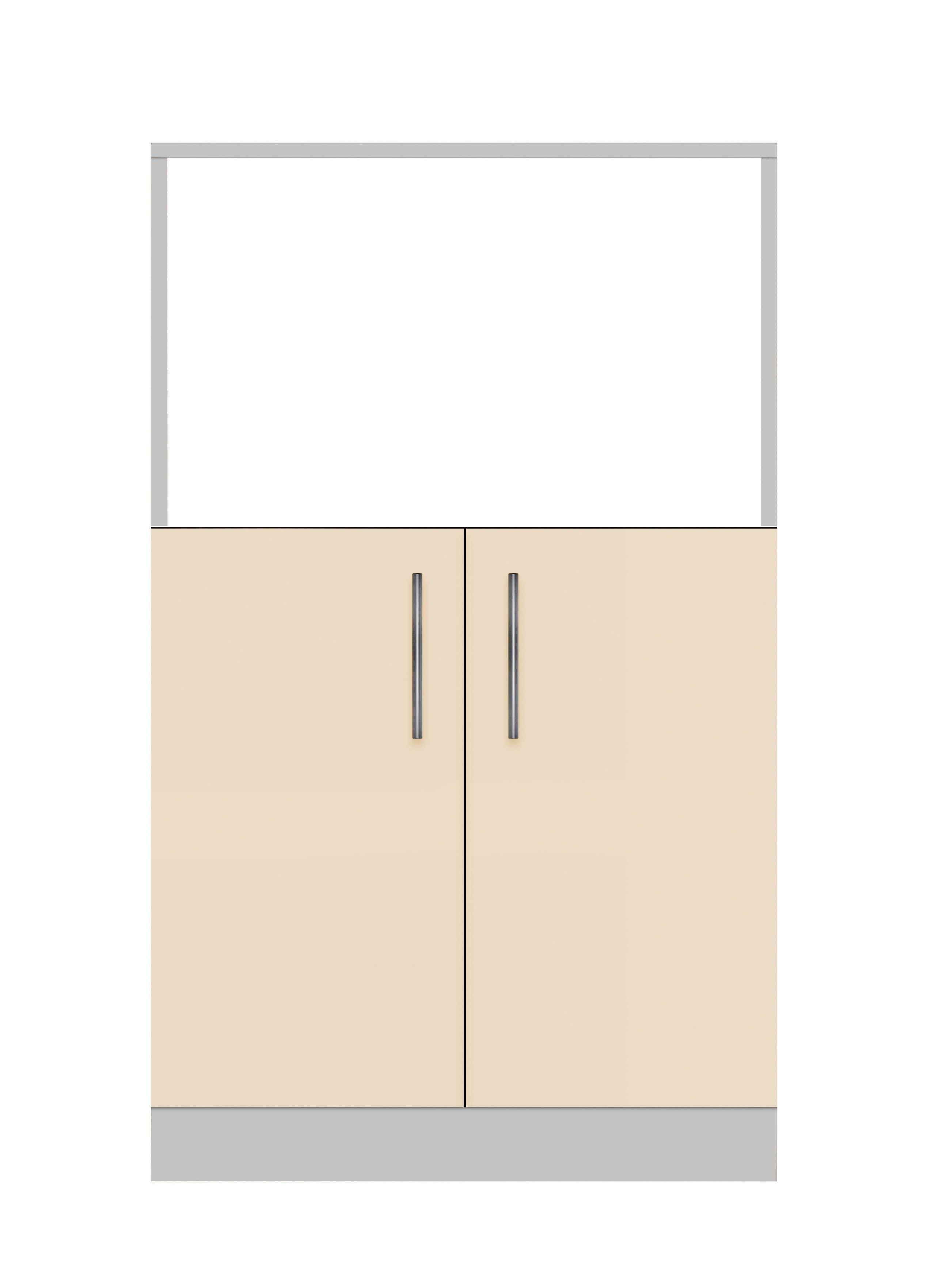 Тумба двухдверная МАКСИ-МЕбель без ящиков с отделом под МВ печь без столешницы ширина 500 Серый/Ваниль (80138)