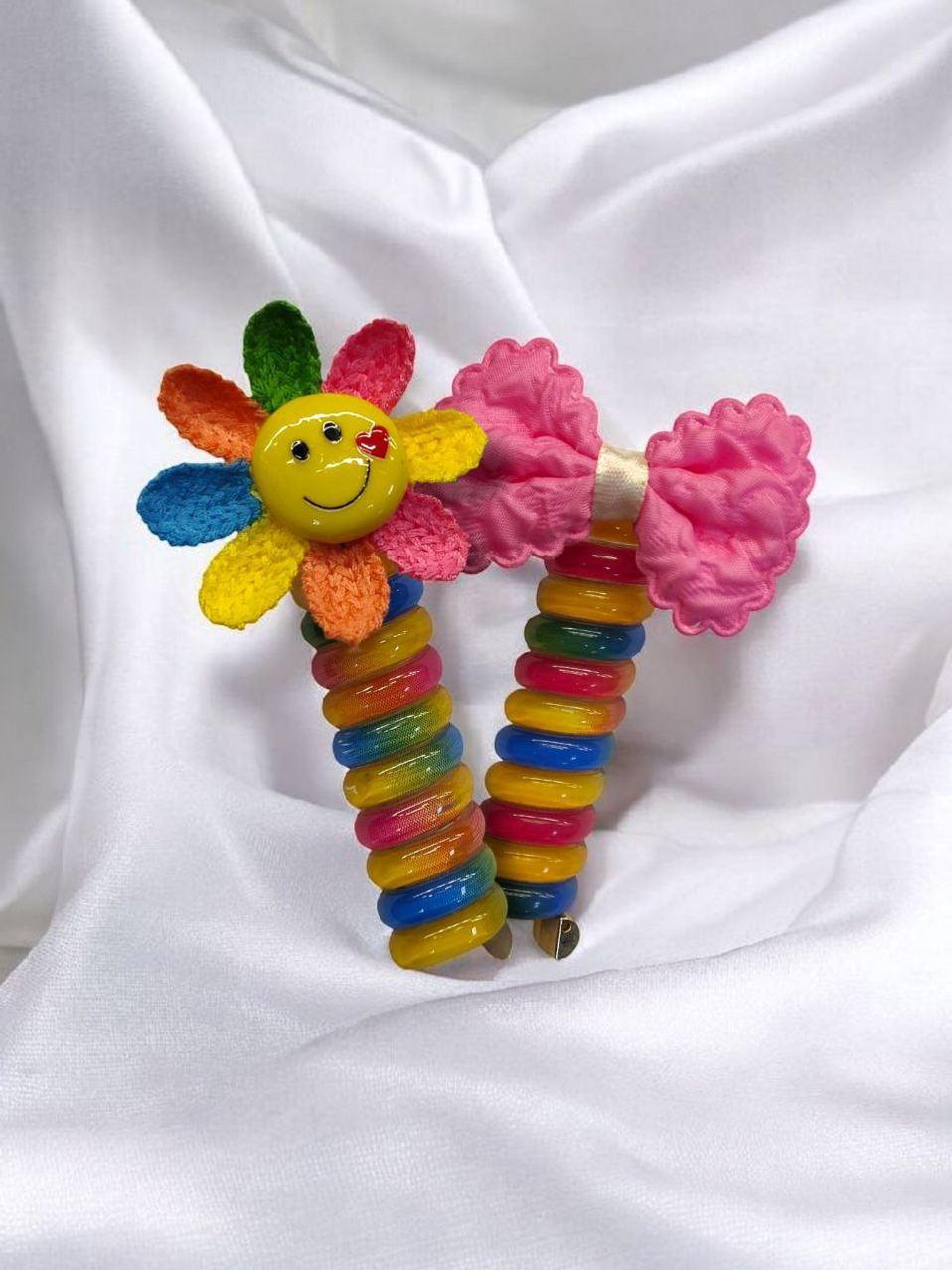 Резинка-пружинка для девочек Цветочек и бантик 2 шт. Разноцветный (00-0563)