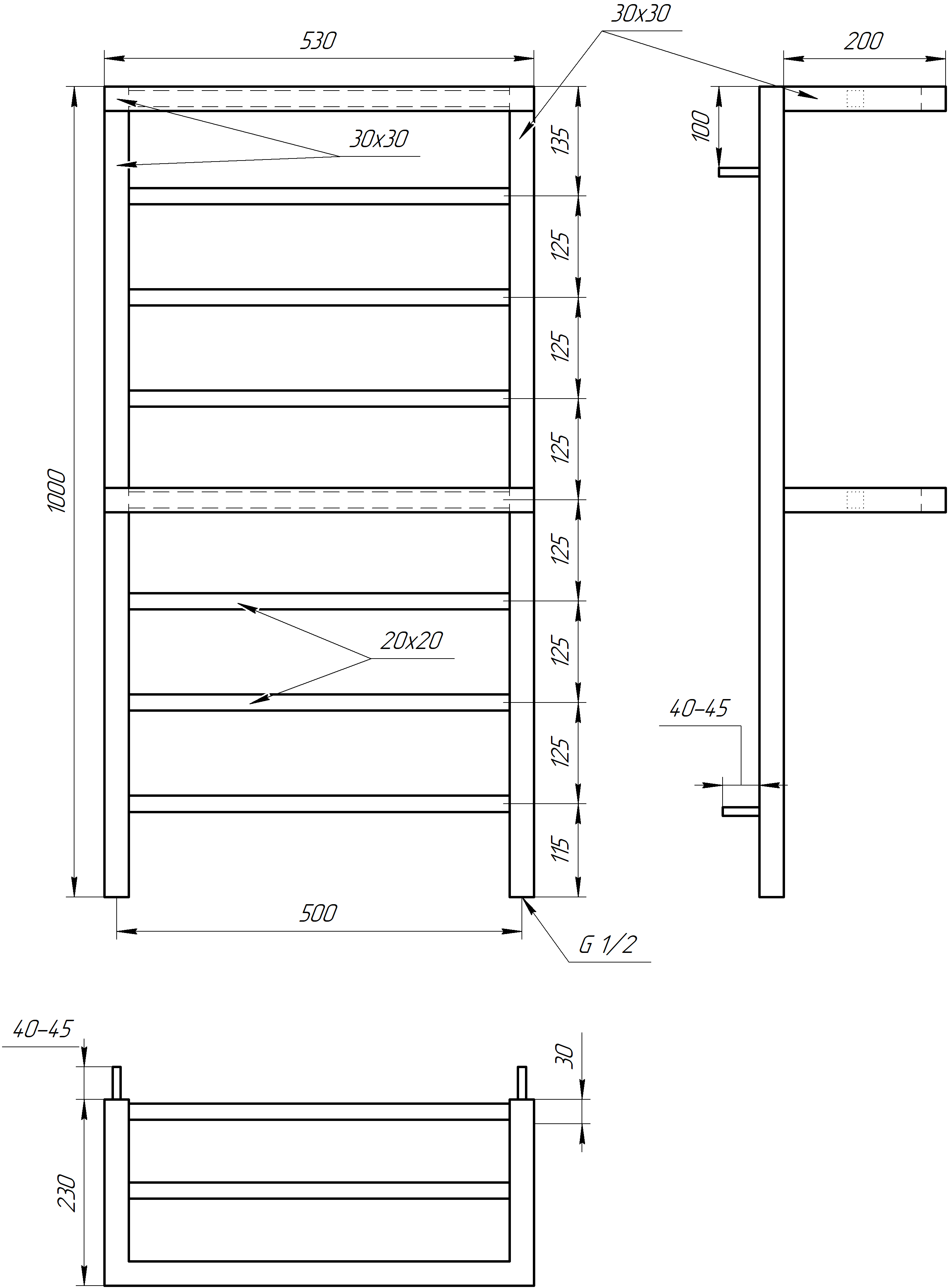 Рушникосушарка водяна Genesis Aqua Aro 100x53 см Чорний (2300-1) - фото 5