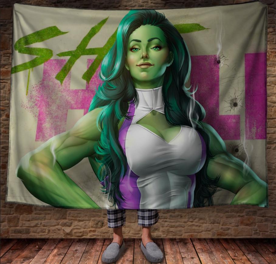 Плед с 3D принтом Женщина-халк 150х200 см (epi_1167)