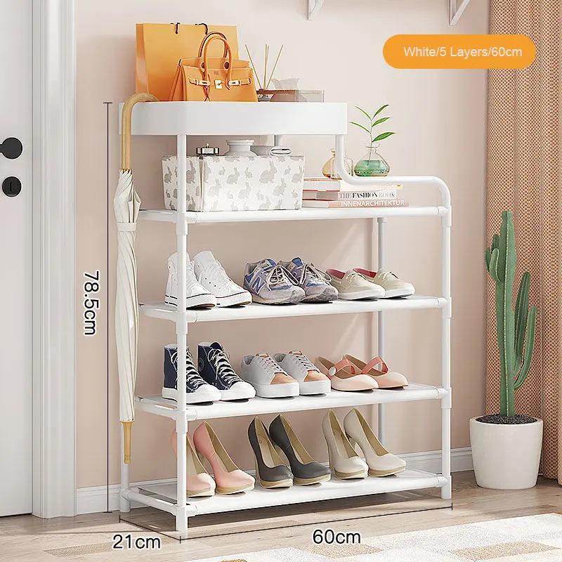 Полка для обуви Shoe Rack 5 ярусов металлическая Белый (321888b1) - фото 3