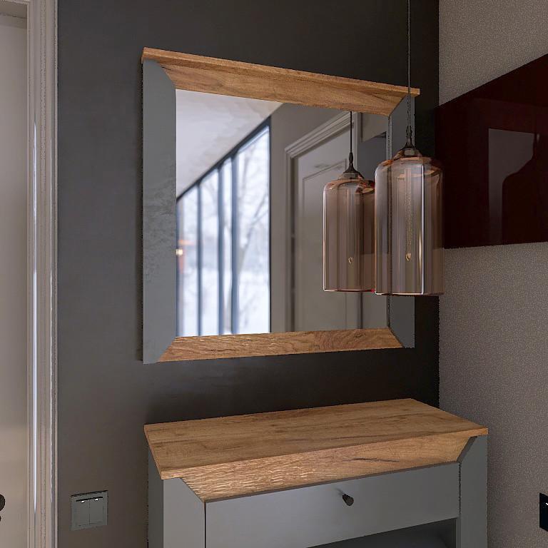 Зеркало гостиной Эверест Нордик-800 Дуб крафт золотой/Графитовый (е-20633)