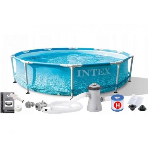 Бассейн каркасный Intex Морской принт с фильтр-насосом 4485 л 305x76 см (toy28208)