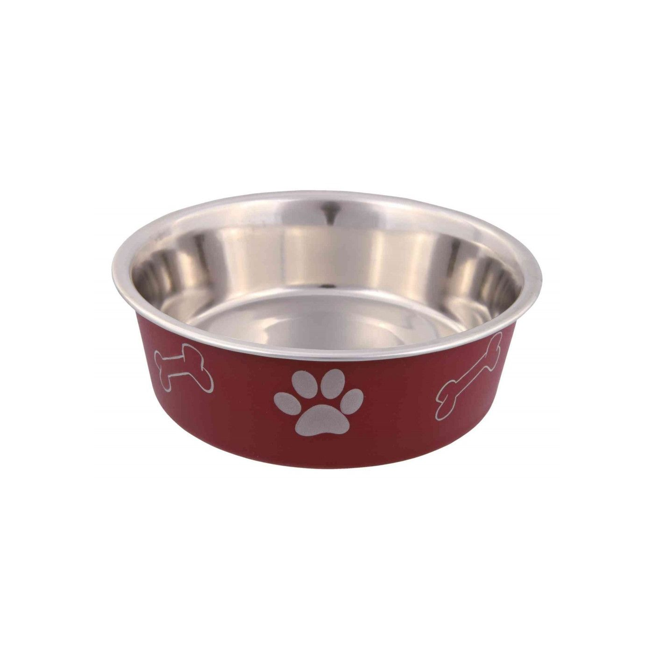 Миска Trixie для собак на резиновой основе металлическая с пластиковым покрытием 450 мл 14 см Красный (4011905252421_1)