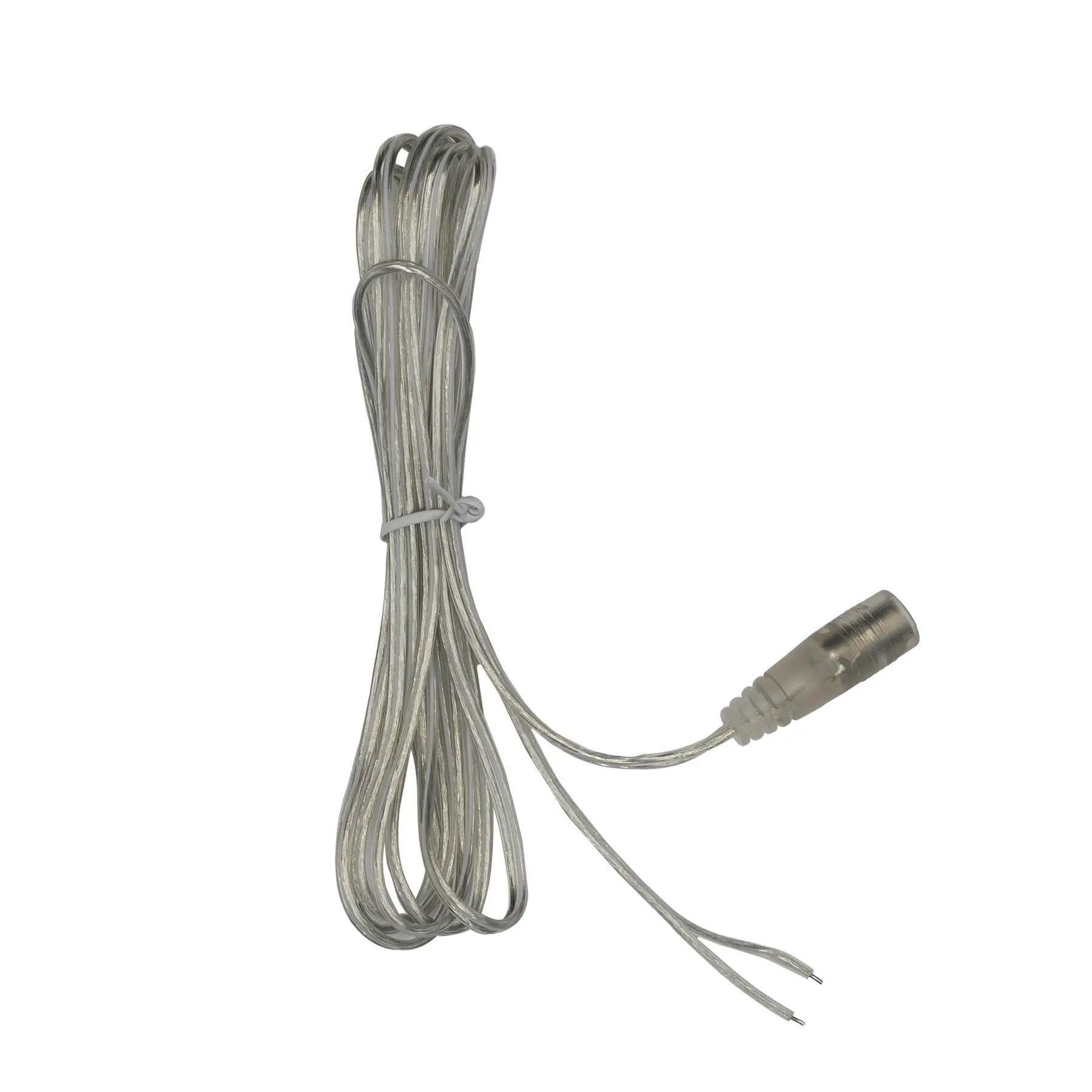 Провід Prolum прозорий з роз'ємом мама 2х0,5 мм/5,5х2,1/2 м (29822046)