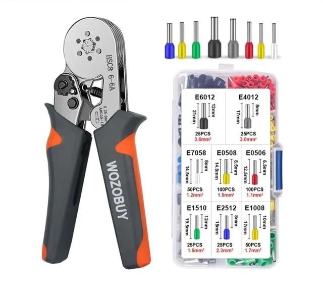 Клещи обжимные Wozobuy и набор гильз 400 шт. (HSC8 6-6) Клещи обжимные Wozobuy и набор гильз 400 шт. (HSC8 6-6)