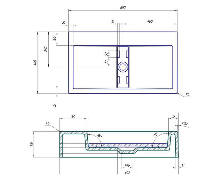 Умивальник накладний Status Mirage 80 Black (680) - фото 9 Умивальник накладний Status Mirage 80 Black (680) - фото 9