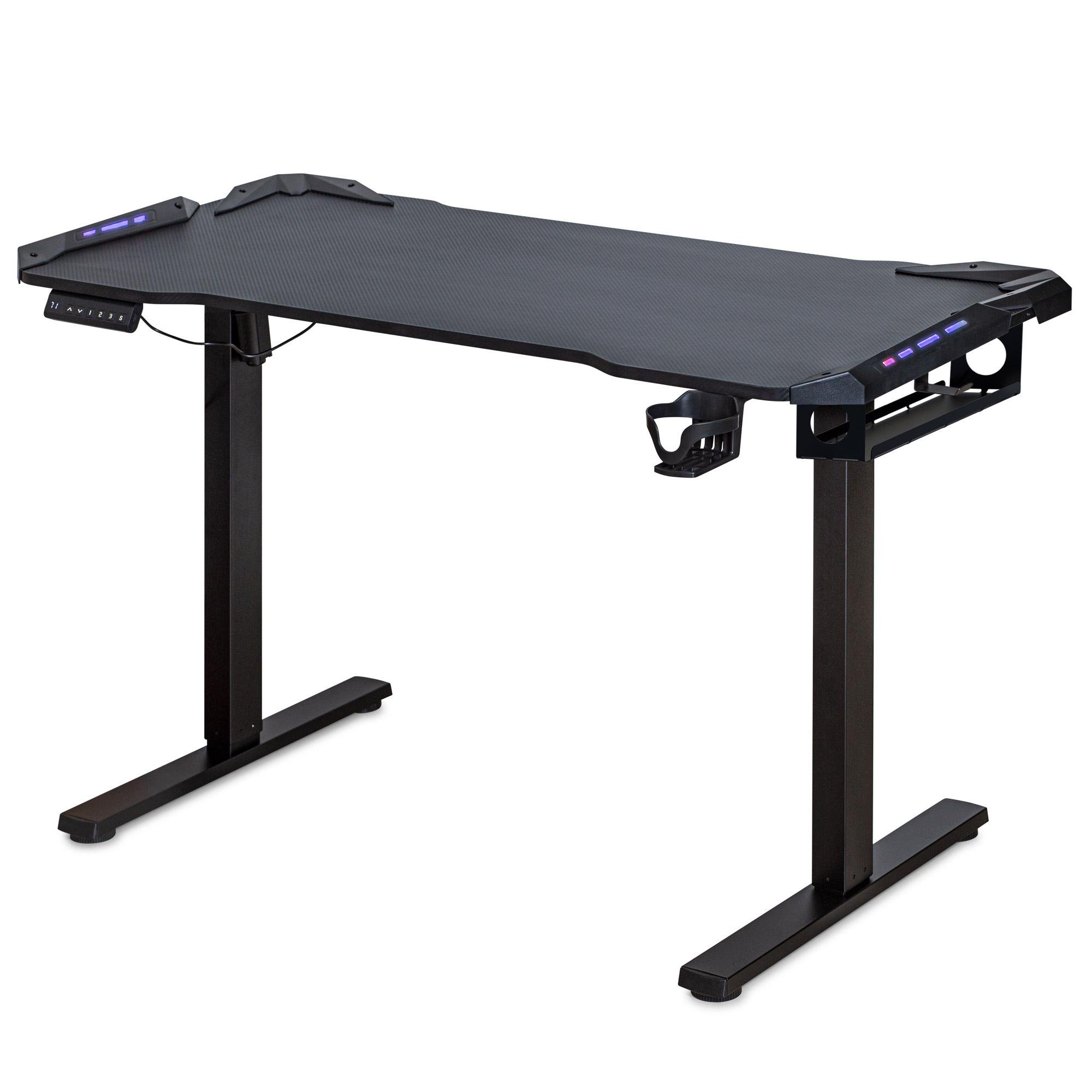 Стіл Mealux PowerDesk Carbon RGB з електрорегулюванням висоти (EVO-201 Carbon/B)