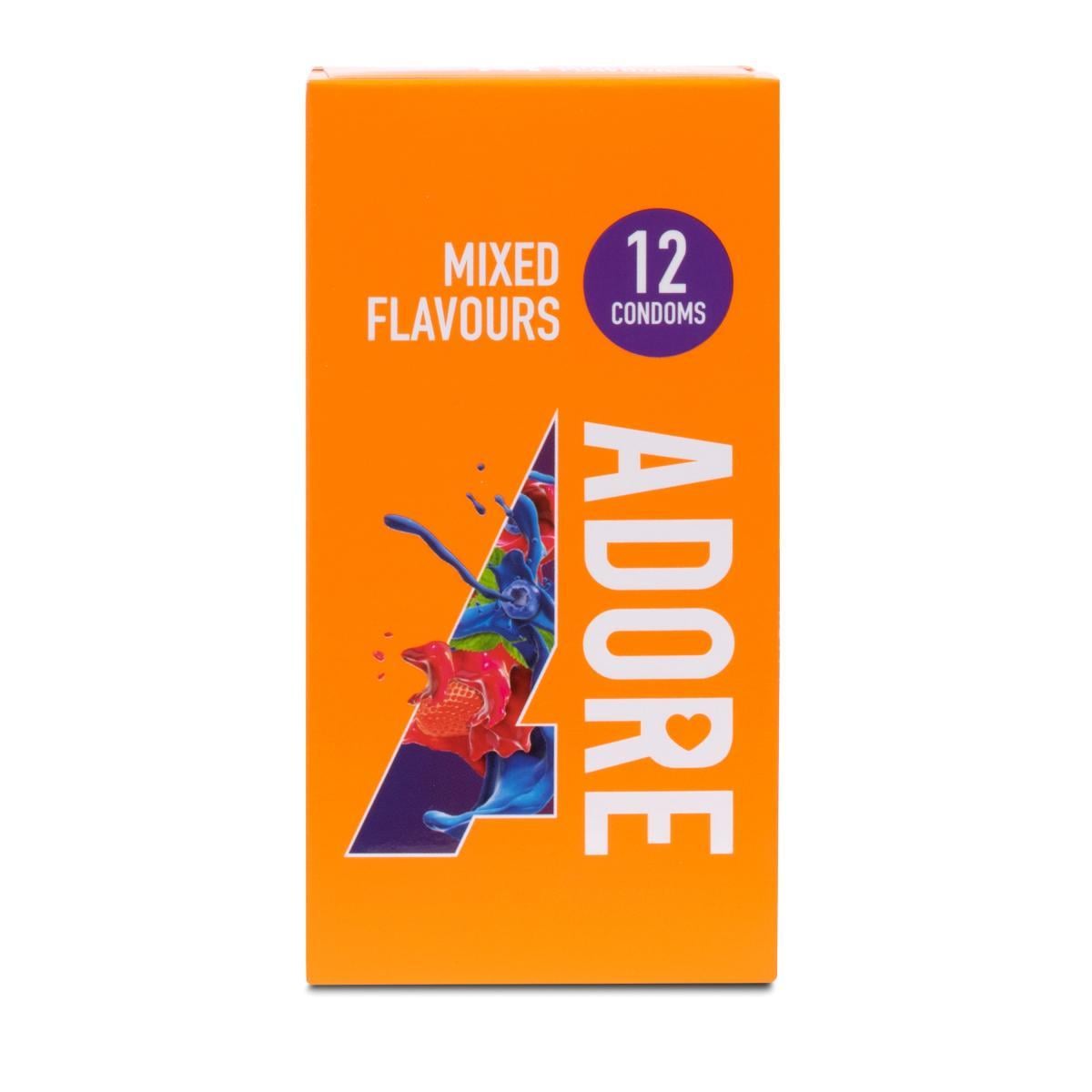 Презервативы оральные с разными предпочтениями Pasante Adore Mixed Flavours 12 шт. Разноцветный (SA05K)