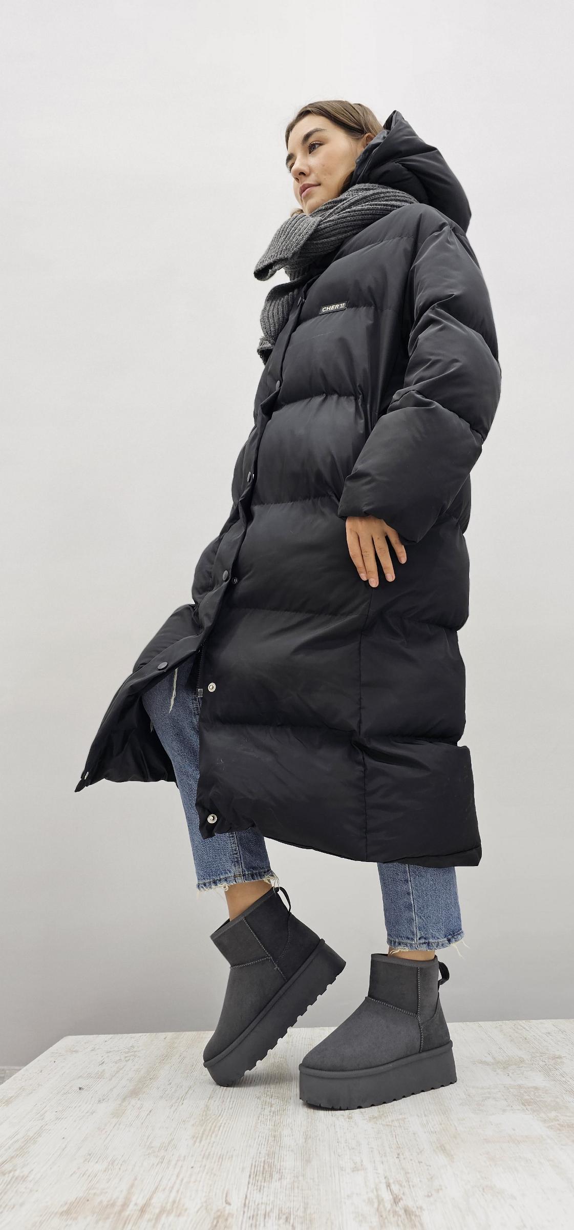 Уги зимові жіночі короткі на платформі р. 37 Темно-сірий (3329) - фото 8