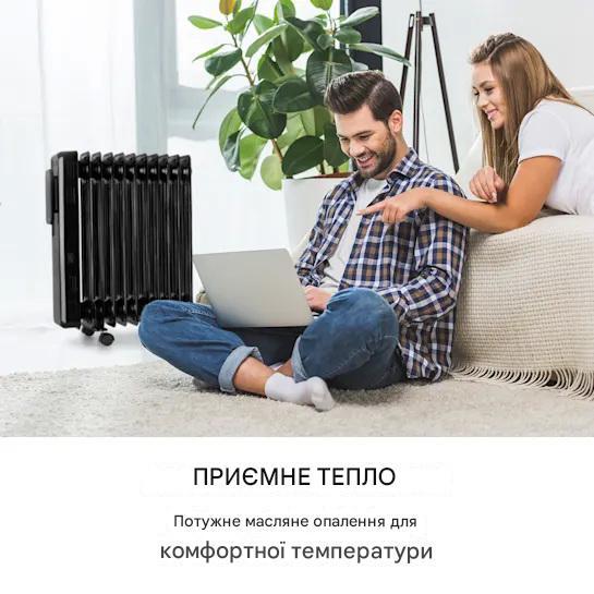 Радіатор масляний KLARSTEIN Thermaxx elevate smart до 54 м2 Чорний (10035277) - фото 7
