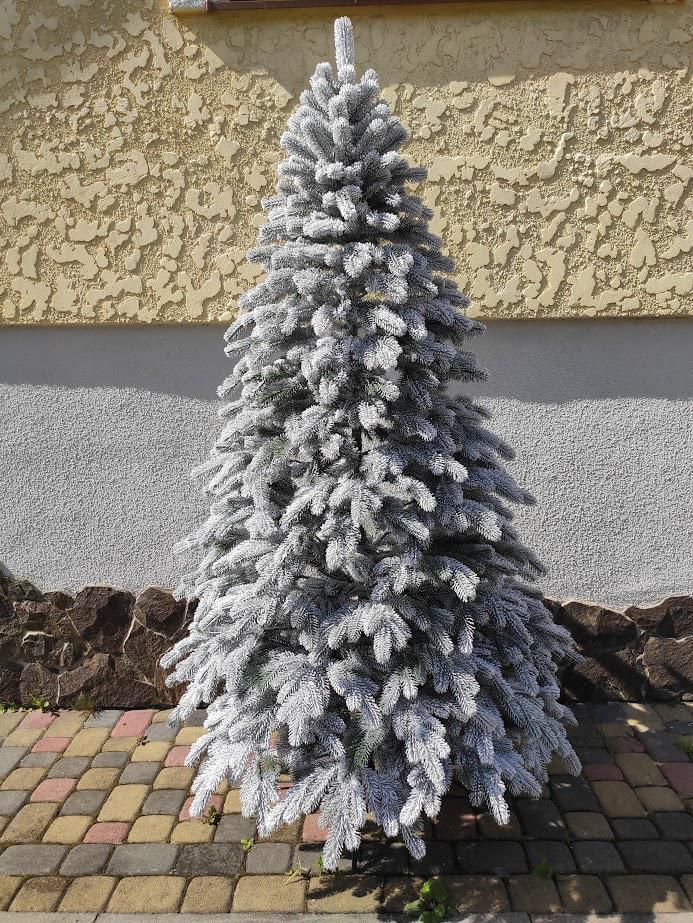 Штучна ялинка лита Елітна Засніжена з підставкою 1,80 м Зелений/Білий (NYT15279)