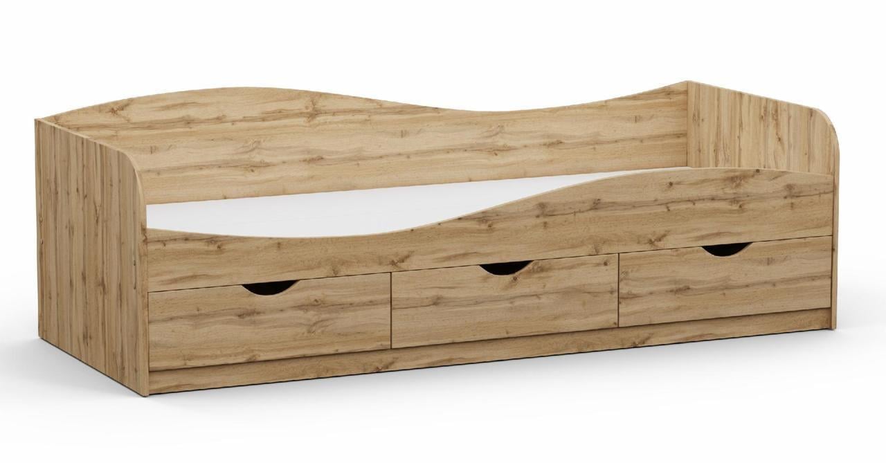 Ліжко односпальне Kontinent L-9 із шухлядами 80х200 см Дуб Аппалачі (86223815) - фото 1 Ліжко односпальне Kontinent L-9 із шухлядами 80х200 см Дуб Аппалачі (86223815) - фото 1