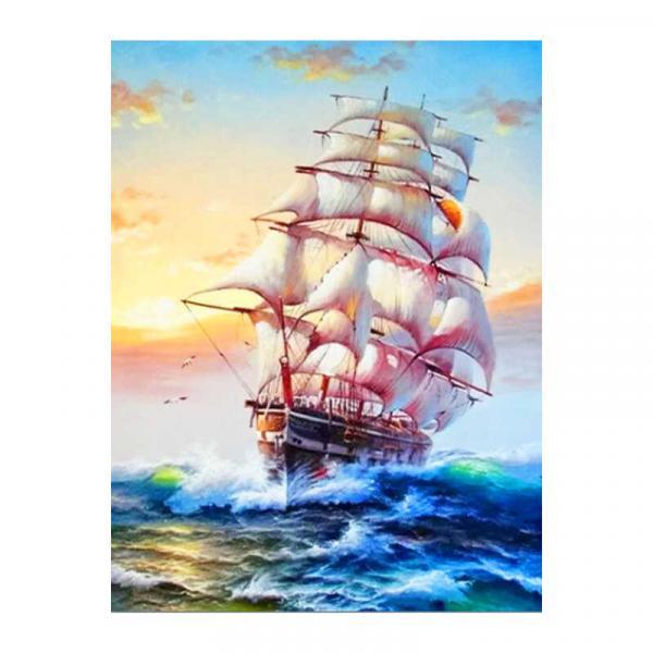 Алмазна мозаїка TK Group Корабель на заході 40х30 см з рамкою в коробці (GB75187-mt)