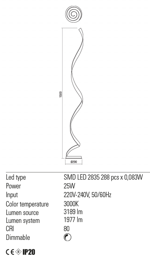 Торшер Redo TORSION LAMP. LED 24W 3000 K 4.1.2 Bronze (01-1798) - фото 3 Торшер Redo TORSION LAMP. LED 24W 3000 K 4.1.2 Bronze (01-1798) - фото 3