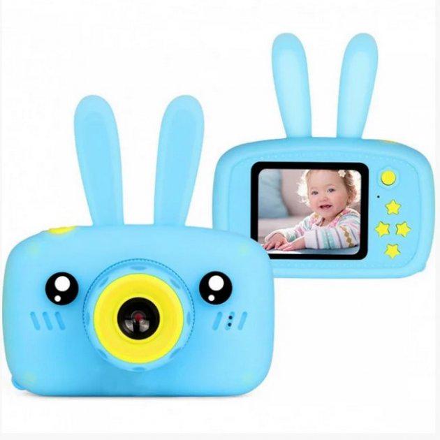 Детский фотоаппарат с автофокусом Baby Photo Camera Rabbit Х500 Голубой - фото 3