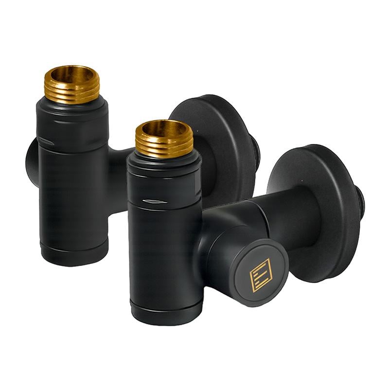 Комплект дизайн кранов под ТЭН Ideale Senso 1/2”x1/2” Черный