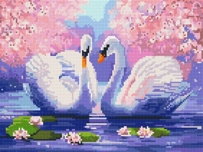 Алмазная мозаика Rainbow Art Пара лебедей 30x40 см (EJ1241)