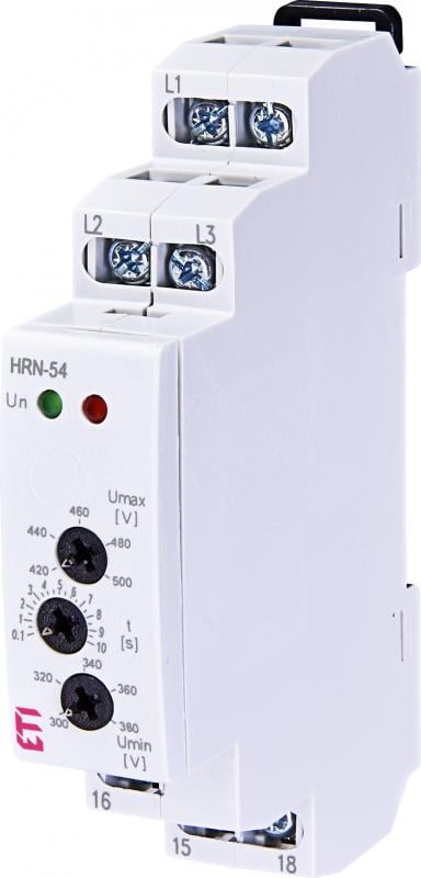 Реле контролю напруги та послідовності фаз ETI HRN-54 8А AC 400 В без нейтралі (2471416)