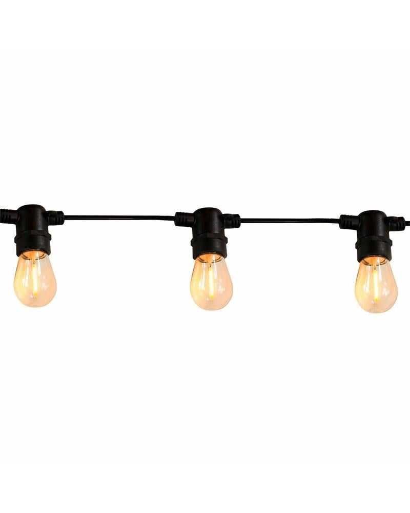 Гірлянда Polux 310323 Party F2 E27 10x6W 2200K 80Lm IP44 з лампочками Чорний (26857104)
