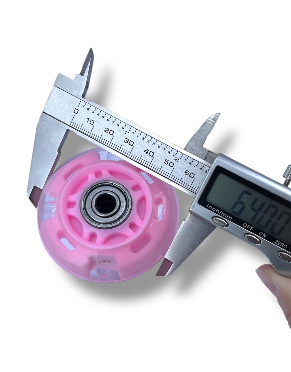 Колесо для самоката/роликів підшипники ABES-7 зі світлом 64 мм Рожевий - фото 2 Колесо для самоката/роликів підшипники ABES-7 зі світлом 64 мм Рожевий - фото 2