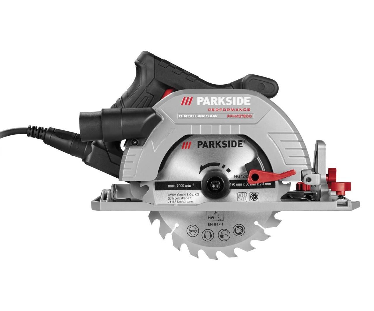 Дисковая пила PARKSIDE PPHKS 1350 Е4 190 мм 1350 Вт